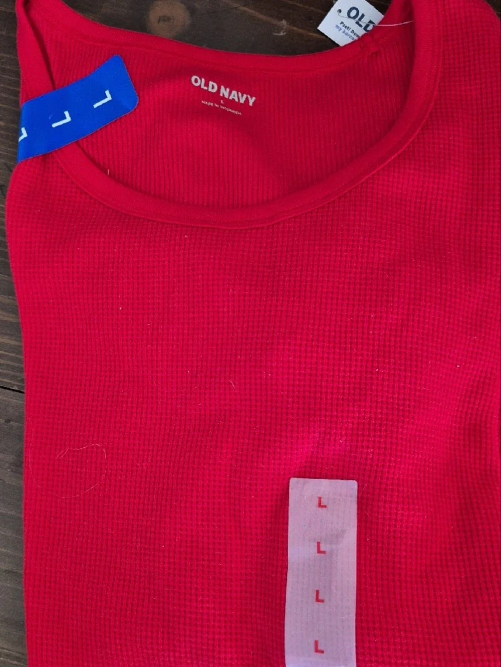 Old Navy Bright Red Waffle Thermal PJ Set - Picture 2 of 5